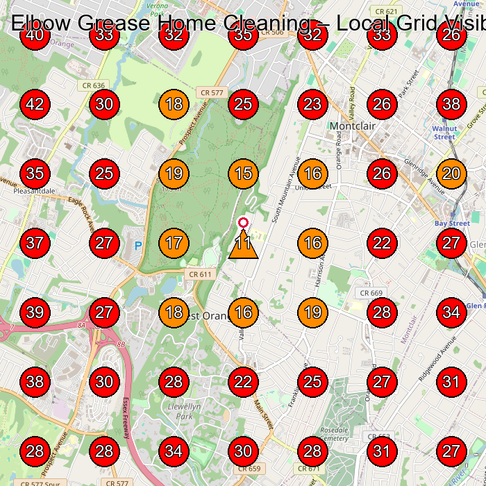 Elbow Grease Home Cleaning GeoGrid visibility map for House Cleaning Service in None